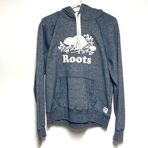 Roots Heathered Blue Kanga Hoodie Womens Sz M